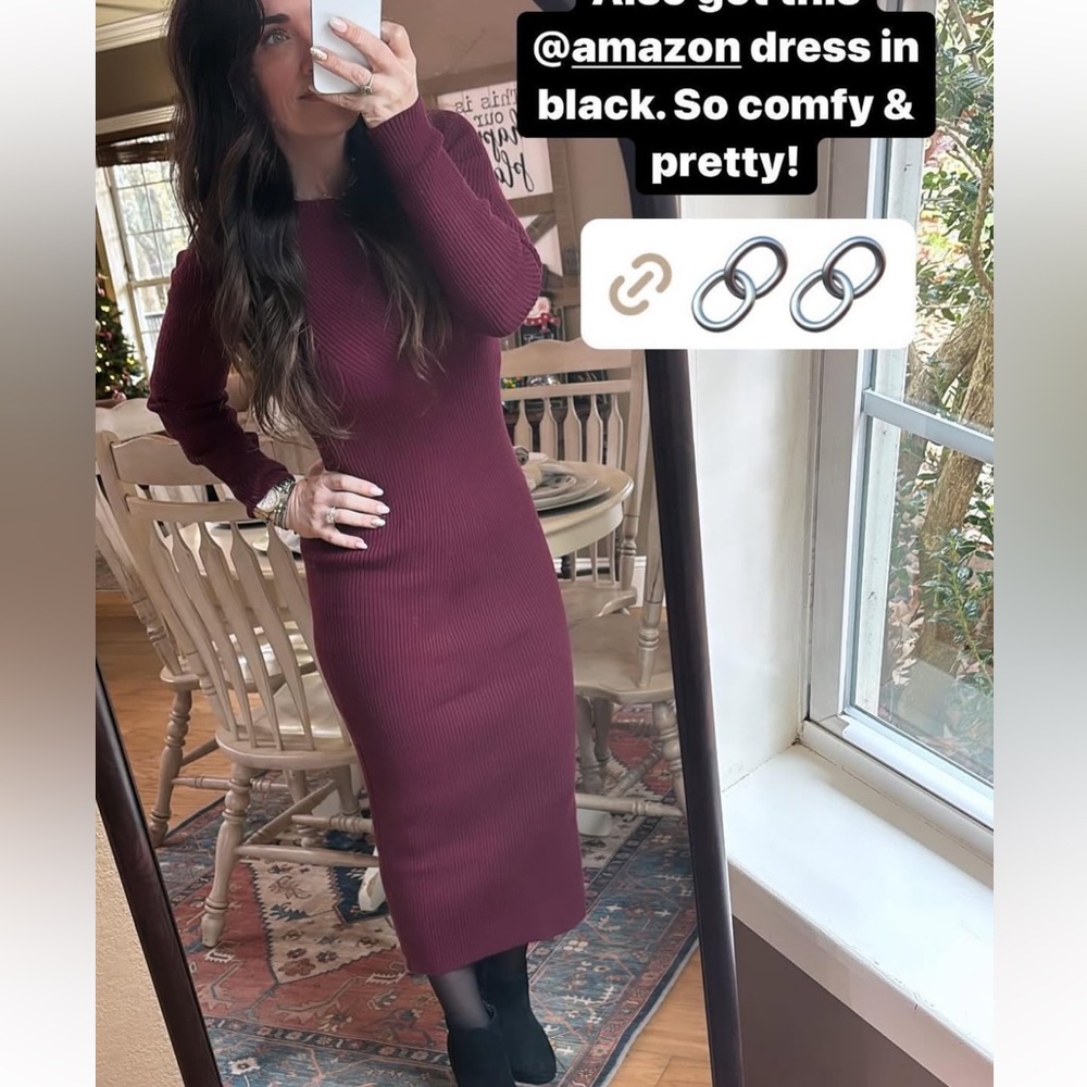 Sweater dress in the color of the season. Wore one time. Size small.
